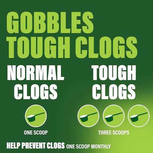 Green Gobbler Drain Clog Remover Powder - Safe for Septic, 20+ Treatments