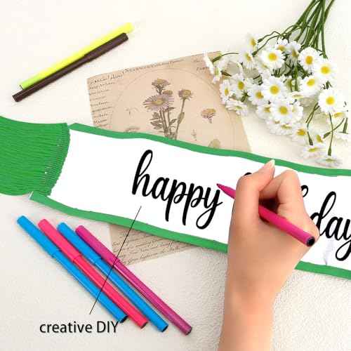 Birthday Sash for Men White Sash with Green Tassels Plain Sash Bridal Sash Party Decorations Birthday Princess Sash Sweet 16 Sash Prom King Sash for Beauty Pageant, Christmas Make Your Own Sahes