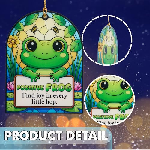 Solmay White Elephant Frog Ornament - Cute Frog Holiday Decor, Gift-Ready