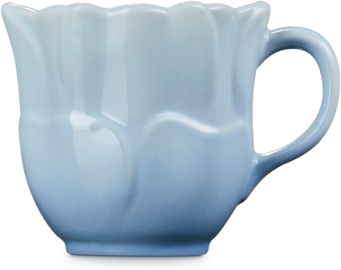Le Creuset Petal Mug - 11 oz. Coastal Blue | Durable Stoneware Design for Everyday Use