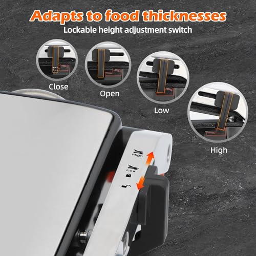 KEINVE 4-Slice Large Sandwich Maker Panini Press with Temp & Time Control Variation of 4 Slice(Temp & Time Control)
