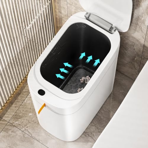 Automatic Motion Sensor Trash Can with Lid - 3.5 Gallon, Touchless & Rechargeable