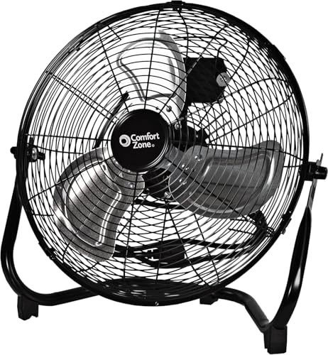 14-Inch High-Velocity Floor Fan with Adjustable Tilt and 3 Speeds for Garage and Workshop