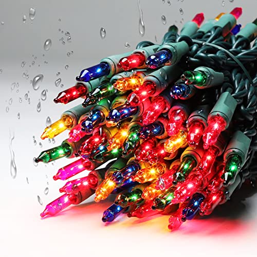 XMASLAND Ultra-Bright 300-Count Connectable Green Wire Mini Christmas Lights (2 Sets of 150) 63.8ft