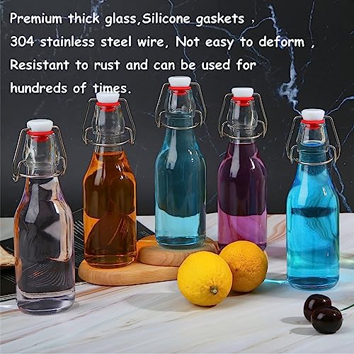 ZEBEIYU 12 Pack 4 oz Swing Top Glass Bottles,Flip Top Glass bottles with airtight Caps for Home Brewing Beer,Kombucha,2nd Fermentation,Kefir,Beverages,Soda,Oils,Vinegar,Limoncello,Vanilla extract