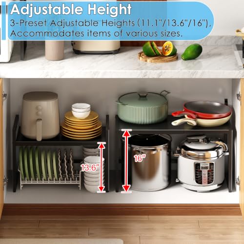 Black Adjustable Heavy Duty Metal Storage Shelves - 150 LBS Capacity, 1 Tier, 28.8 x 11.8 x 16.3 Inches