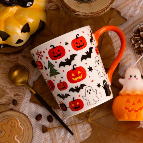 Halloween Mug 11 Oz Ceramic Nightmare Before Christmas Pumpkin Ghost Gift Box Fall Decor