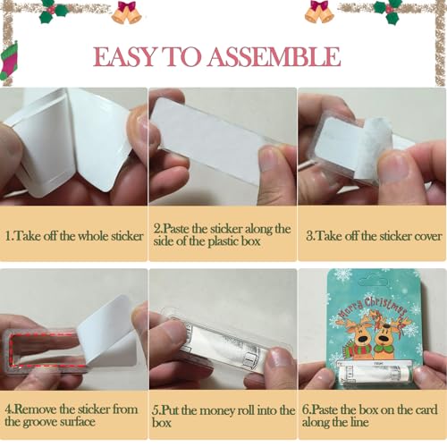 Christmas Money Holder Cards Set of 8 - Durable Double-Sided Ornament Cash Gift Cards