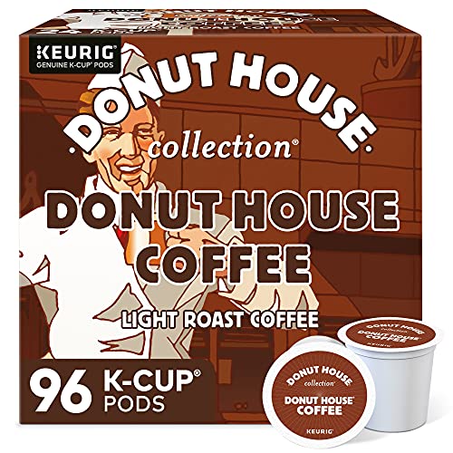 Donut House Collection Coffee Pods - Light Roast, 96 Count - Compatible with Keurig