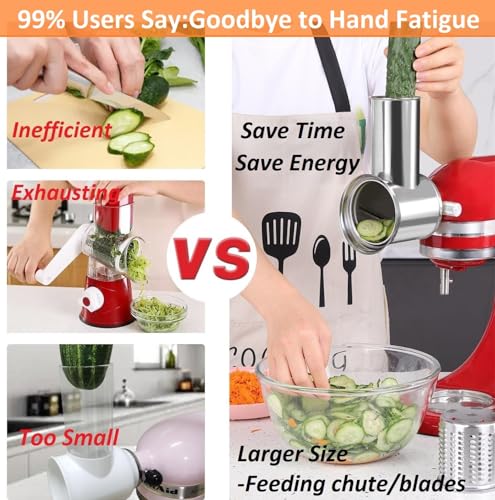 FavorKit Large Stainless Steel Slicer Shredder Attachment for