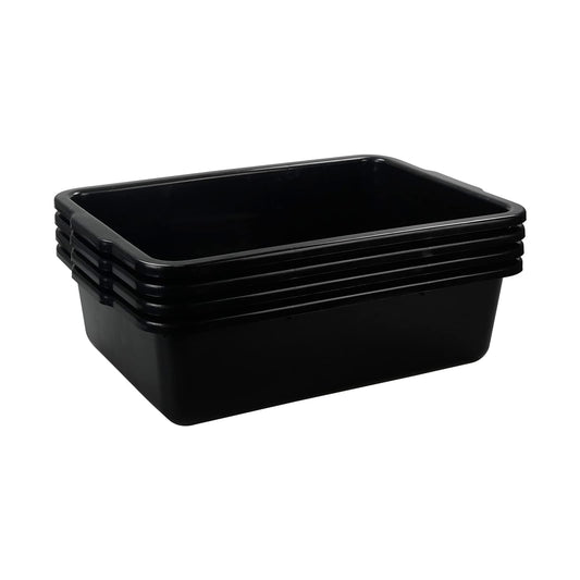 Vababa 3-Pack Plastic Commercial Bus Box, 13 L Kitchen Bus Tub