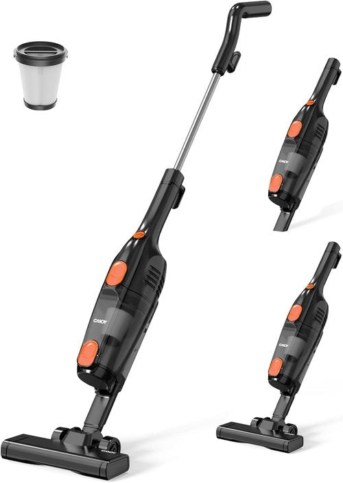 Candy Corded Stick Vacuum Cleaner - Powerful Suction Handheld Vacuum with One-Click Dust Disposal | 3-in-1 for Hard Floors & Ceramic Tile, 0.8L Capacity