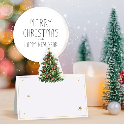 50Pcs Christmas Tree Place Cards for Table Setting Holiday Party Decor