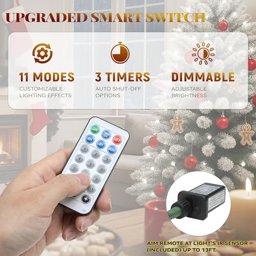 7.5FT Prelit Green Fraser Fir Pencil Christmas Tree with Remote - Slim Design