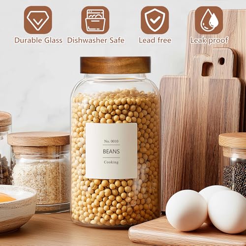 88oz Glass Food Storage Jars with Acacia Lids - Large Kitchen Container Set - Variation of THIS listing