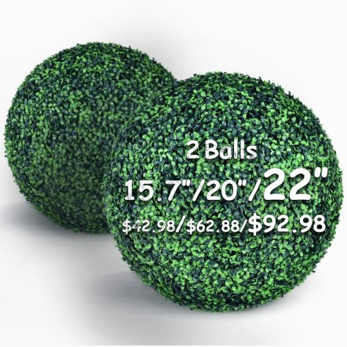 22 in. Artificial Boxwood Balls, Set of 2, Assembly Required