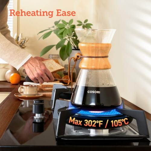 34oz Pour Over Coffee Maker with Double Layer Stainless Steel Filter - Clear Variation