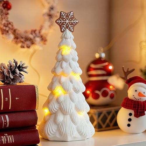 Cynkeyee Christmas Decorations Tree Tabletop Centerpieces - White