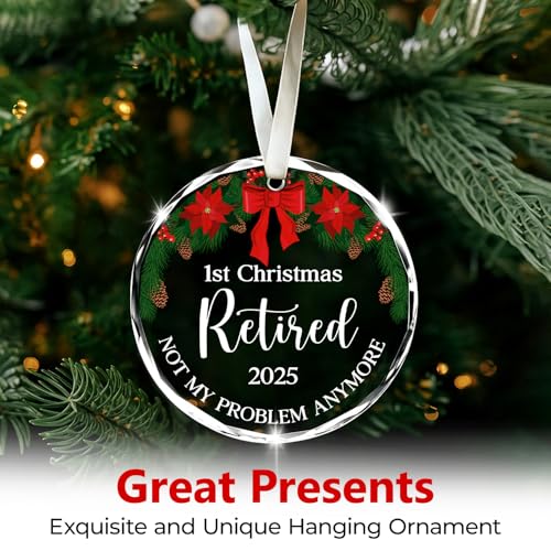 NewEleven Retirement Ornament - Funny Retirement Gifts for Woman - Christmas Tree Decoration for Mom, Nurse, Teacher, Coworker & Friends