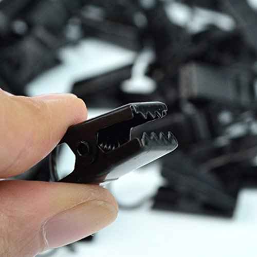 baotongle 24pcs Small Curtain Clips Stainless Steel Hooks for Hanging Clip Photo Clips Awning Lights Curtain Clips for Camp Tent Light Photo Art Indoor Outdoor Halloween Christmas(Black, 24)