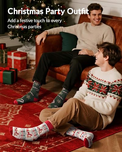 Moyel 24 Pairs Christmas Socks Advent Calendar for Men US 7-13 - Holiday Gift