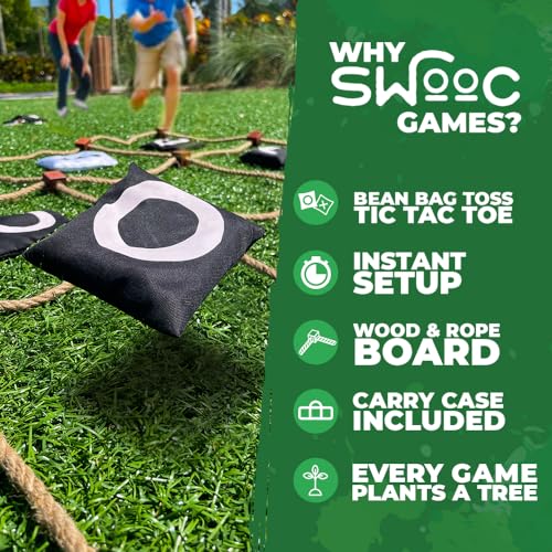 Giant Outdoor Tic Tac Toe Game - 3ft x 3ft Yard Lawn Game for Adults & Kids