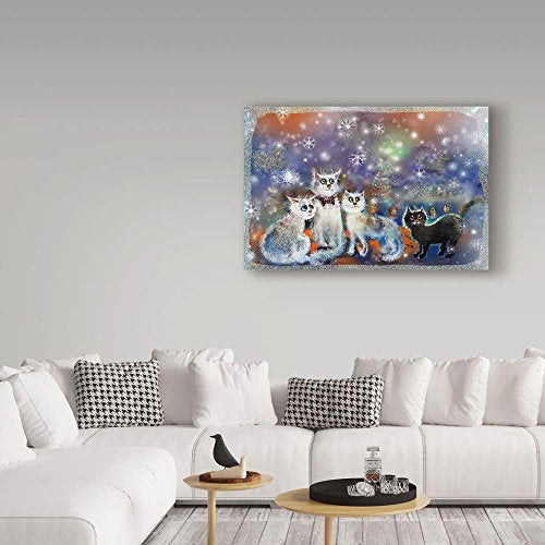 Christmas Cats Canvas Wall Art 22x32-Inch by RUNA - Gallery-Wrapped Decor