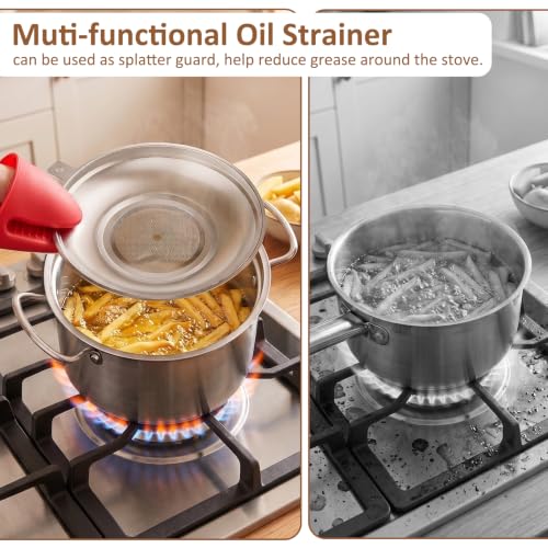 Deep Fryer Pot with Basket Lid & Splatter Guard - 6.3QT/6.0L - Stainless Steel
