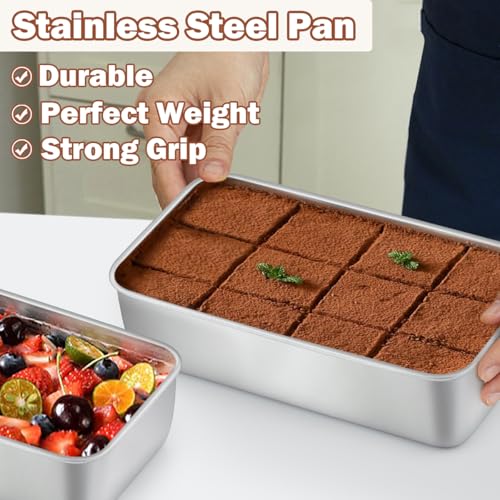 LIANYU 8-Pack Stainless Steel Bread Loaf Pans 9x5 Inch for Baking, Silver, Medium