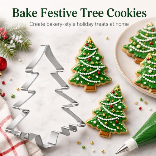 Large 5'' Christmas Tree Cookie Cutter - Stainless Steel Bakeware