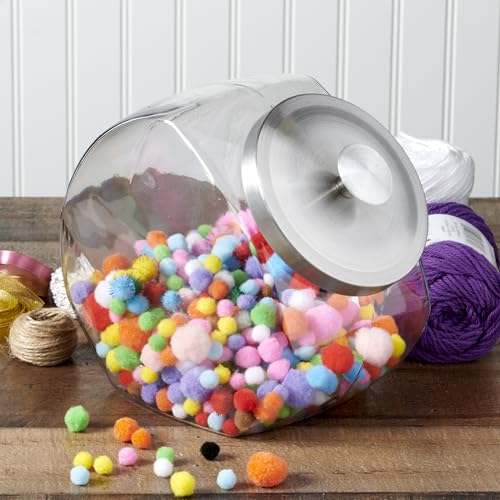 Penny Candy Jar Set - 2 Gallon Glass Jars with Metal Lids for Pantry Storage