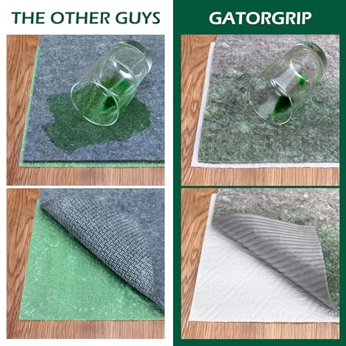 Waterproof GATORGRIP Non-Slip Rug Pad 6x9 Pet-Friendly Floor Safe Made in USA