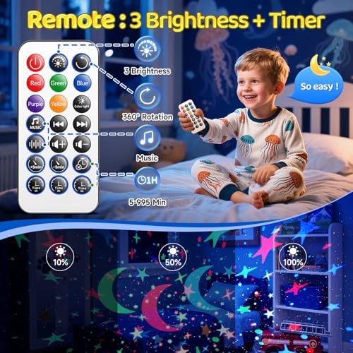 Baby Sound Machine with 30 Soothing Sounds & Night Light Projector - White - COOLNIGHT