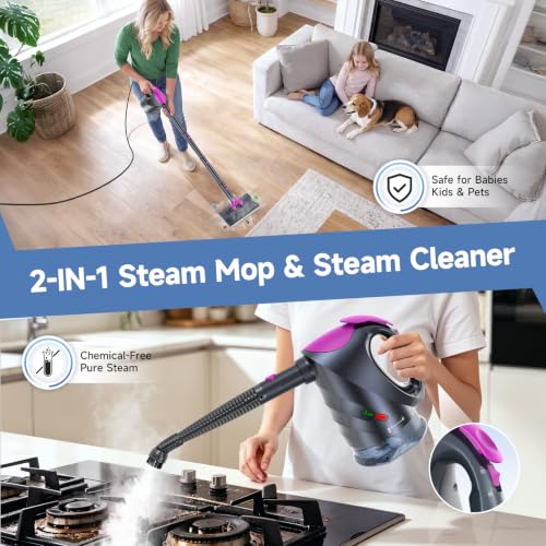 Cordless Steam Mop & Detachable Handheld Steam Cleaner - Grey