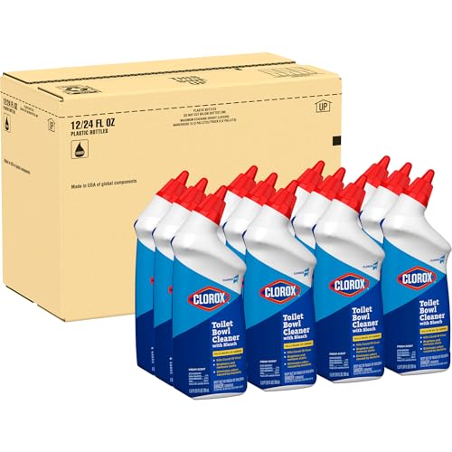 Toilet Bowl Cleaner with Bleach - Fresh Scent, 24 fl oz, 12 Pack - Disinfects & Eliminates Odors - Variation of THIS listing