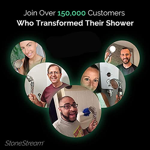 StoneStream EcoPower 6-in-1 High Pressure Handheld Shower Head & Filter Kit