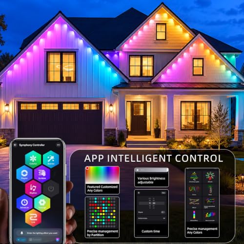 Vimeepro 500ft RGB+IC Outdoor String Lights - Permanent LED Christmas Lights