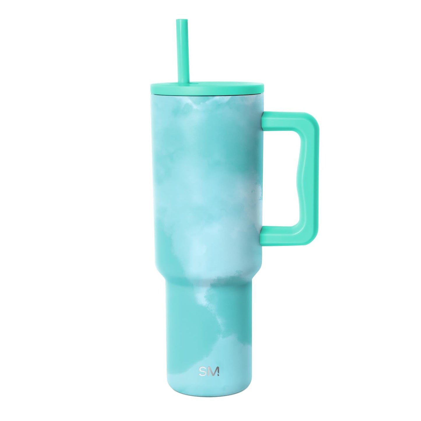 Simple Modern 40 oz Trek Tumbler with Handle and Straw Lid | Cup Holder Friendly Insulated Stainless Steel Travel Mug | Ocean Tide