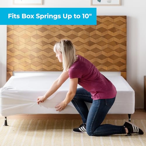 Linenspa Waterproof Box Spring Encasement - White Queen 360° Cover