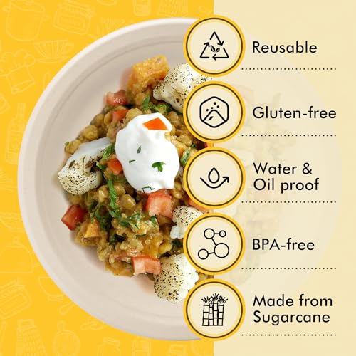 Brown Compostable Paper Plates 10 Inch - 150 Pack | Eco-Friendly Disposable Dinnerware