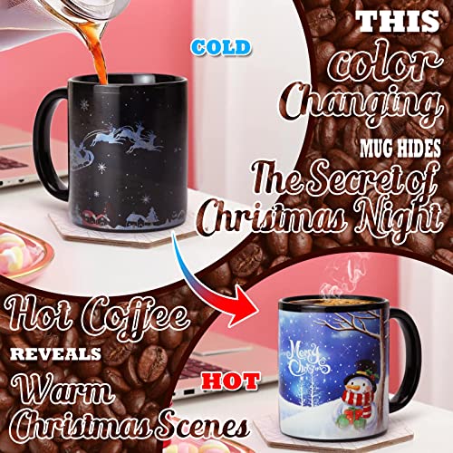 Xma Snowman Blue Color Changing Mug 12oz - Holiday Christmas Gift Box for Women Men Kids