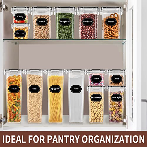 PRAKI Black Airtight Food Storage Containers Set - 24 pcs, BPA Free