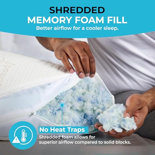 Xtreme Comforts Adjustable Memory Foam Bed Pillow - Standard Size, GREENGUARD Certified