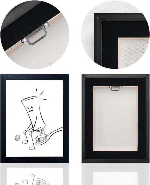 Framed Funny Bathroom Wall Art - Black & White Toilet Decor | Minimalist Humor Canvas Print