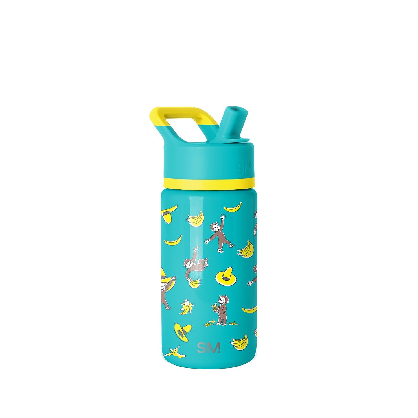 Simple Modern Kids Summit Water Bottle with Straw Lid | Curious George 14oz Stainless Steel Cup Insulated Tumbler for Toddlers, School | Monkeying Around