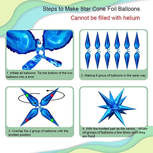 Purple 3D Explosion Star Foil Balloon Set for Birthday & Wedding Decor