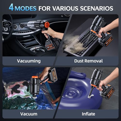 Portable Cordless Car Vacuum Cleaner with 50,000Pa Suction & Dual Batteries