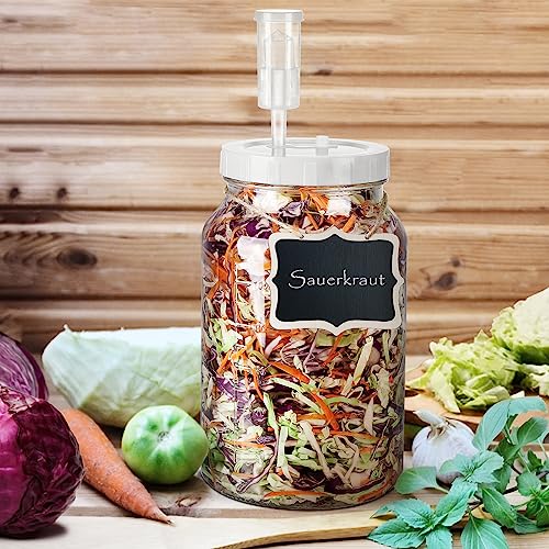 Qianfenie 1 Gallon Fermentation Jar Set with 3 Airlocks & 2 Lids - Small Batch Homebrew