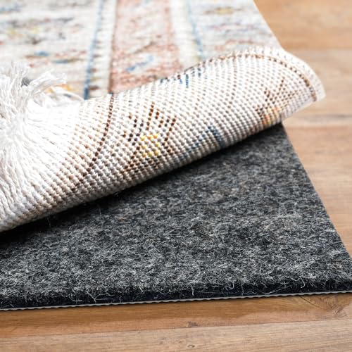 BAGAIL 8x10 Ft Felt Rug Pad with Natural Rubber Backing, Cushioned Non-Slip Floor Protector, 1/4" Thick