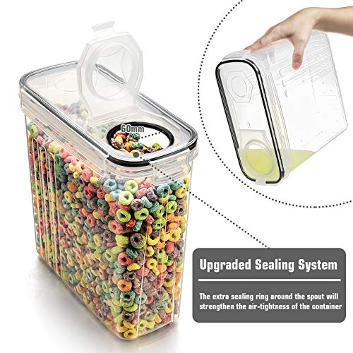 Wildone Cereal Storage Containers Set 6 Pieces - Black 4L Airtight BPA-Free Food Storage